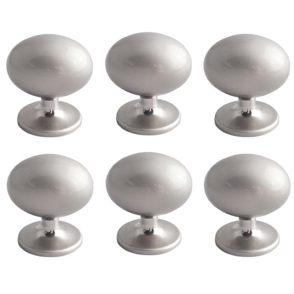 HDJNal 6 Pcs Creative Pigeon Eggs Furniture Pulls Dresser Knobs,Zinc Alloy Brushed Nickel Furniture Handles Decorative Ball Cabinet Knobs Door Handles, with Mounting Screws