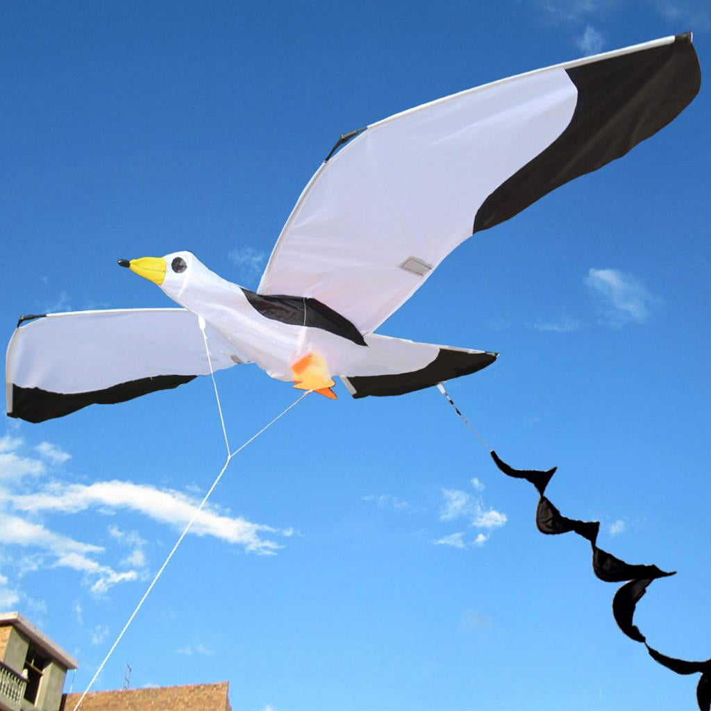 55’’ Single String 3D Sea Mew Kite Outdoor Wind Kite Flying Toy Best for 5 6 7 Family Gathering Garden Game