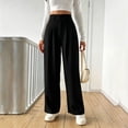thumbnail image 6 of LWFFDAW Wide Leg Dress Pants for Women High Waist Baggy Slacks Pant Summer Lightweight Comfy Business Work Trousers with Pockets, 6 of 9