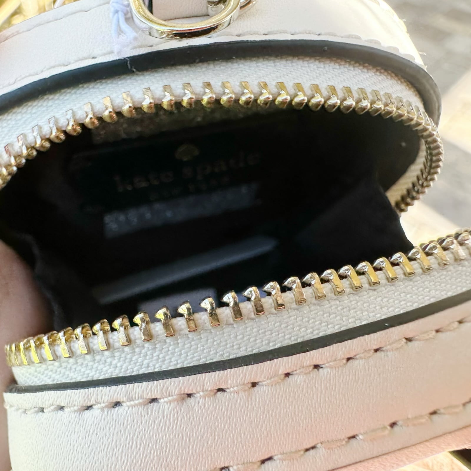 Kate spade claude dog smooth leather coin purse bag charm keychain