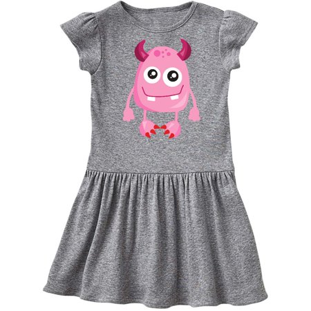 

Inktastic Cute Monster Smiling Monster Pink Monster Horns Gift Toddler Girl Dress