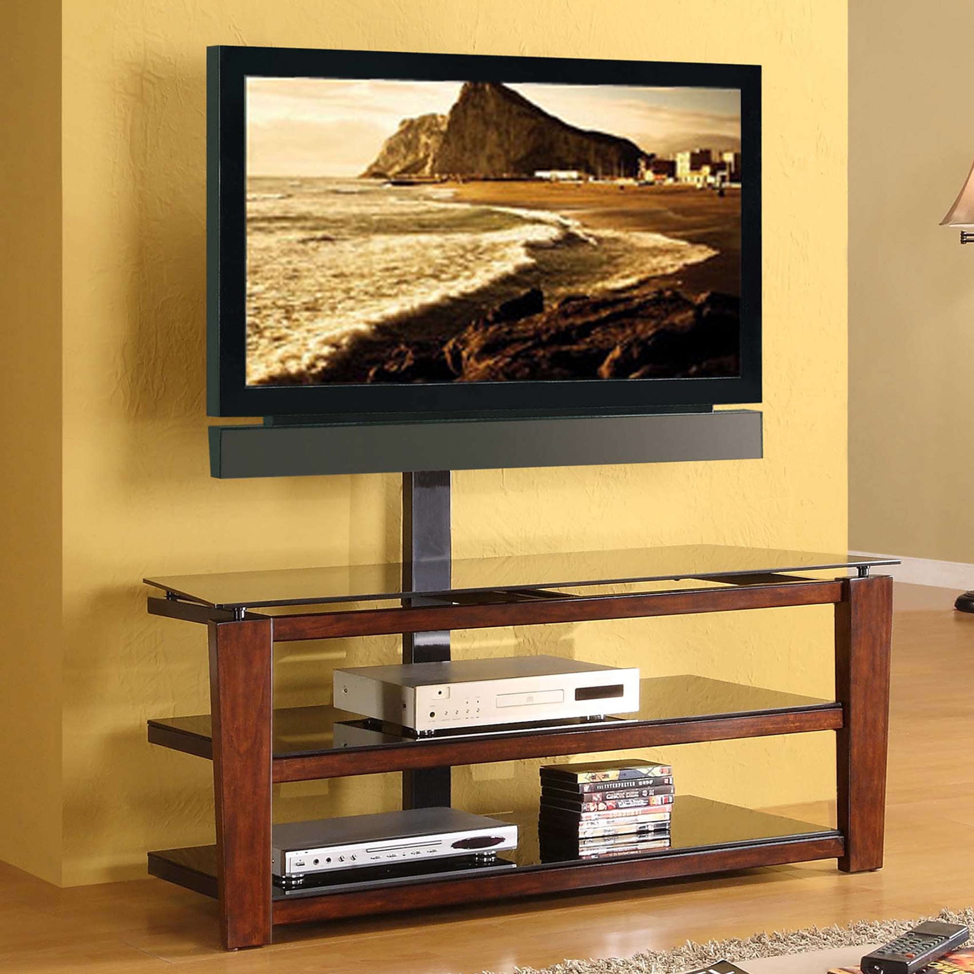 Whalen Swivel 3-in-1 TV Stand for TVs up to 60", Brown ...