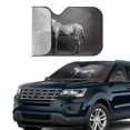 thumbnail image 4 of Fuzoiu Monochrome Leopard Horse Print Car Windshield Sun Shade,Block Uv Rays Sunshade,Foldable Front Window Sun Visor Protector for Car,SUV,Truck-Keep Vehicle Cool-Monochrome Leopard Horse, 4 of 8