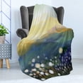 thumbnail image 4 of Dandelion Soft Flannel Fleece Throw Blanket, Oil Painting Effect Floral Scene and Mountains Flowers in Meadows Spring Theme, Cozy Plush for Indoor and Outdoor Use, 60" x 80", Multicolor, by Ambesonne, 4 of 5