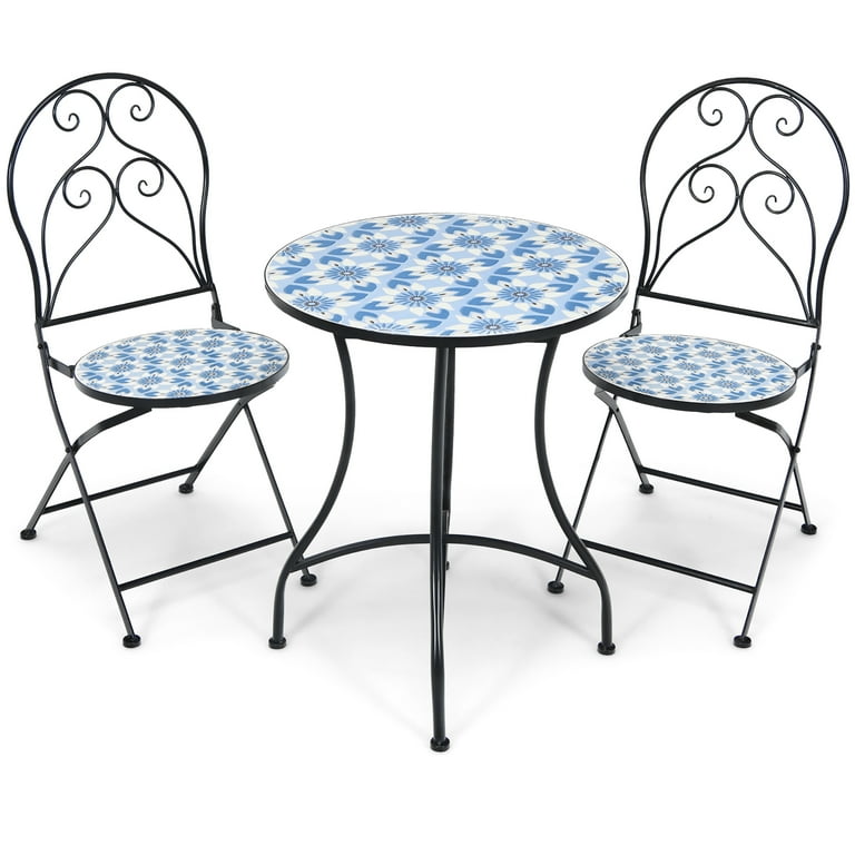 Folding mosaic online bistro set