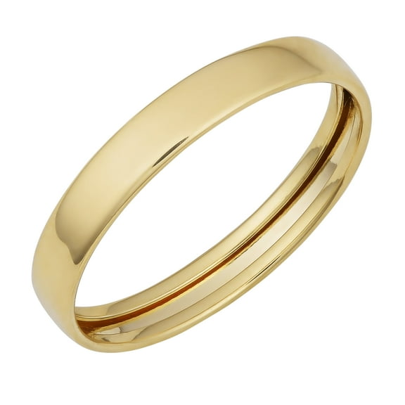 KoolJewelry 14k Yellow Gold 3mm High Polish Wedding Band Ring (size 5)| Unisex Jewelry