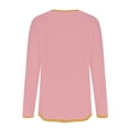 thumbnail image 5 of ManxiVoo Womens Long Sleeve V Neck Shirt in Contrast Stitching Detail for a Versatile Layering Piece and Office Wear XXL Size Hot Pink, 5 of 5