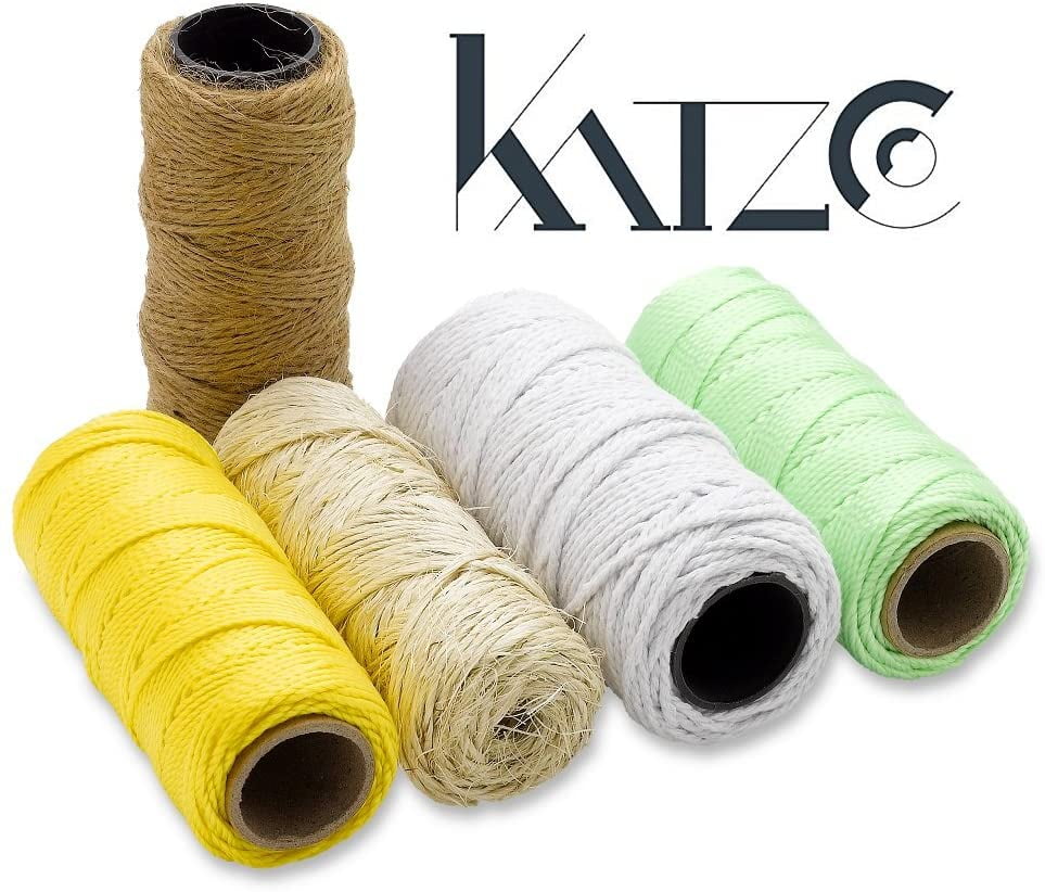 5 Pack Twisted Nylon Twine And Jute Twine Rolls Set 130 Core Wound