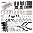 thumbnail image 1 of Ensemble de Réparation de Fermeture Éclair 197 Pcs, Accessoires Universels de Remplacement pour Fermeture Éclair avec Pince pour Sacs Vestes, 1 of 5