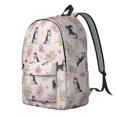 thumbnail image 2 of Husky and Floral Pink Pattern Backpack for School, Cute School Bag with Adjustable Shoulder Straps and Padded Back, 15.7"x11.8"x5.5", 2 of 5