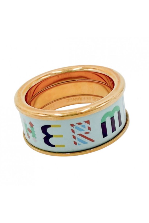Pre-Owned Hermes Bricol MM Ring for Women, Aurora, Size 55, Pink Gold Plated, Approx....