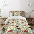 thumbnail image 3 of Ambesonne Watercolor Quilted Bedspread Set 2 Pcs, Dogrose and Amantia, Twin Size, Multicolor, 3 of 6