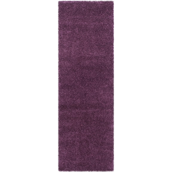 SAFAVIEH California Plush Solid Shag Runner Rug, Purple, 2'3" x 7'