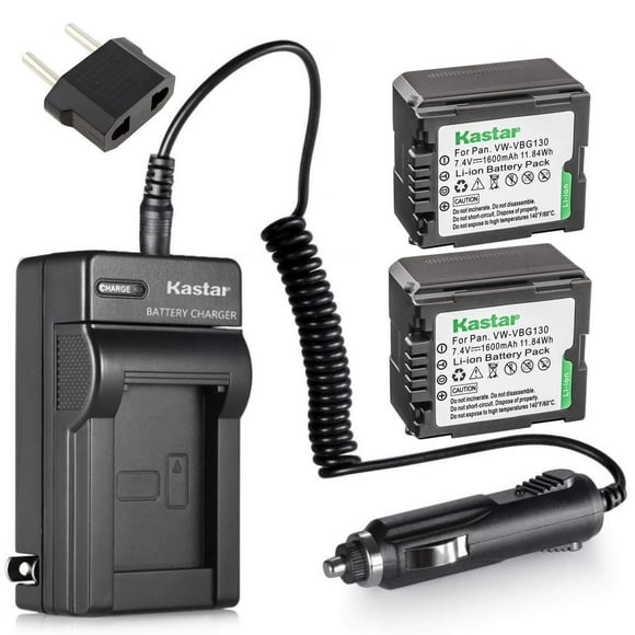 Kastar Batterie 2X + Chargeur de Remplacement pour Panasonic VW-VBG130 Lumix DMC-L10 HDC-HS250 HDC-HS300 HDC-HS700 HDC-HS700 HDC-TM15 HDC-TM300 HDC-TM700 HDC-SD700 HDC-TM700 HDC-TM700