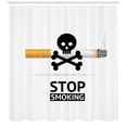 thumbnail image 3 of Skull Smoking Shower Curtain, Danger Symbol About Health Issues and Cigarette on Background, Fabric Bathroom Set with Hooks, 69W X 70L Inches, Off White Charcoal Grey, by Ambesonne, 3 of 3