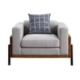 thumbnail image 2 of ACME Pelton Fabric Loose Back Chair with 1 Pillow in Walnut, 2 of 5