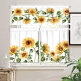 thumbnail image 2 of 3 Pieces Kitchen Curtains Sunflower Valance and Tiers Sets 58wx14h+(28wx36h)*2 Rod Pocket Sunflower Kitchen Curtain for Dining Room Floral Kitchen Curtains Decor Kitchen Valance Window Treatments, 2 of 6