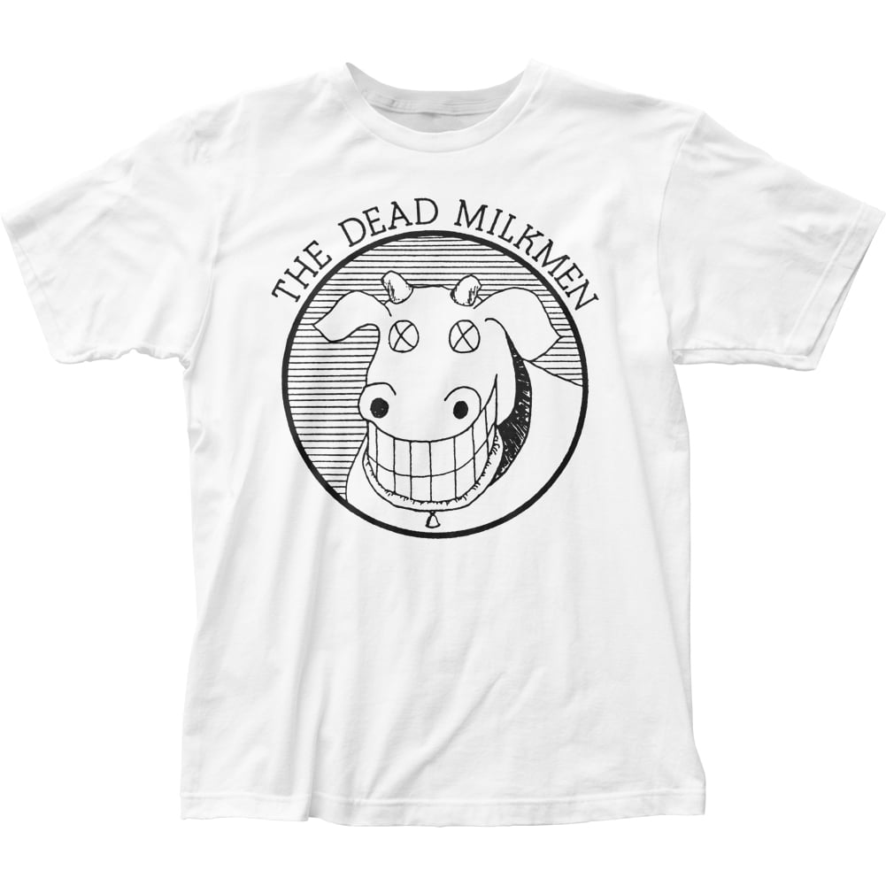 Dead Milkmen - Camiseta Con Logotipo De Vaca Para Hombre, Color Blanco, Blanco