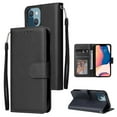 thumbnail image 1 of Compatible for iPhone 14 Plus Wallet Case with Premium PU Leather Card Slots Holder Photograph Slot Cover, Soft Silicone Shockproof Magnetic Clasp Kickstand Wrist Strap Flip Folio Case,Black, 1 of 6