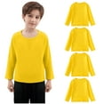 thumbnail image 7 of UQJfacai 4 Pack Boys Long Sleeve Shirts Cotton Basic Tees Kids Girls Casual Solid Tagless Crewneck Layering T-Shirts 1-11 Years, 7 of 7