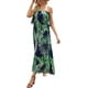 thumbnail image 3 of Vestidos de verano para mujer Vestido largo bohemio sin tirantes de porcelana azul y blanca, 3 of 6