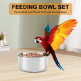 thumbnail image 5 of 2 x bird parrot feeding cups with clamps 1 x bird food holder 2 x rattan balls-As shown in color, 5 of 8