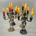 thumbnail image 4 of Skeleton Candle Lamp-Halloween Decorations-Halloween Skeleton Candelabra Decorations Led Light Up Candle Holder with Flashing Colored Theme for Home Tabletop, 4 of 6