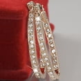 thumbnail image 5 of Opvise Dazzling Women Rhinestone Inlaid Big Circle Hoop Earrings Party Banquet Jewelry, 5 of 8