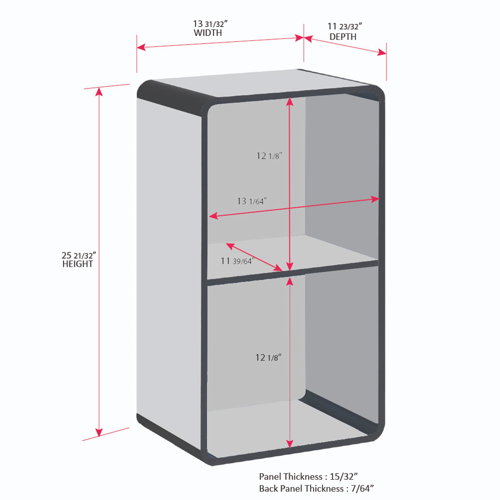 Kings Brand Furniture Dothan 2-Tier Cube Open Bookcase - Space Saving Storage Shelf Organizer Bookshelf, Black