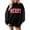 Black, variant on Women's Christmas Merry Sweatshirt, Plaid Long Sleeve Mock Neck Pullover Top for Holiday Casual Wear
