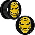 thumbnail image 2 of Marvel IRMNUP03-34PR Screw Fit Acrylic Plugs with Ironman Logo, Yellow - 0.75 in., 2 of 3