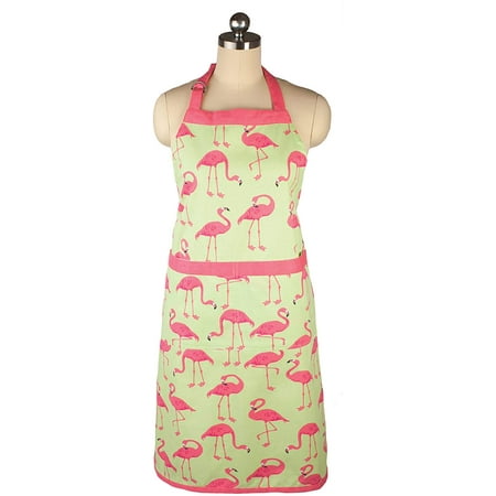 

MU Kitchen Adjustable Cotton Designer Apron 35-Inches (Flock of Flamingos)