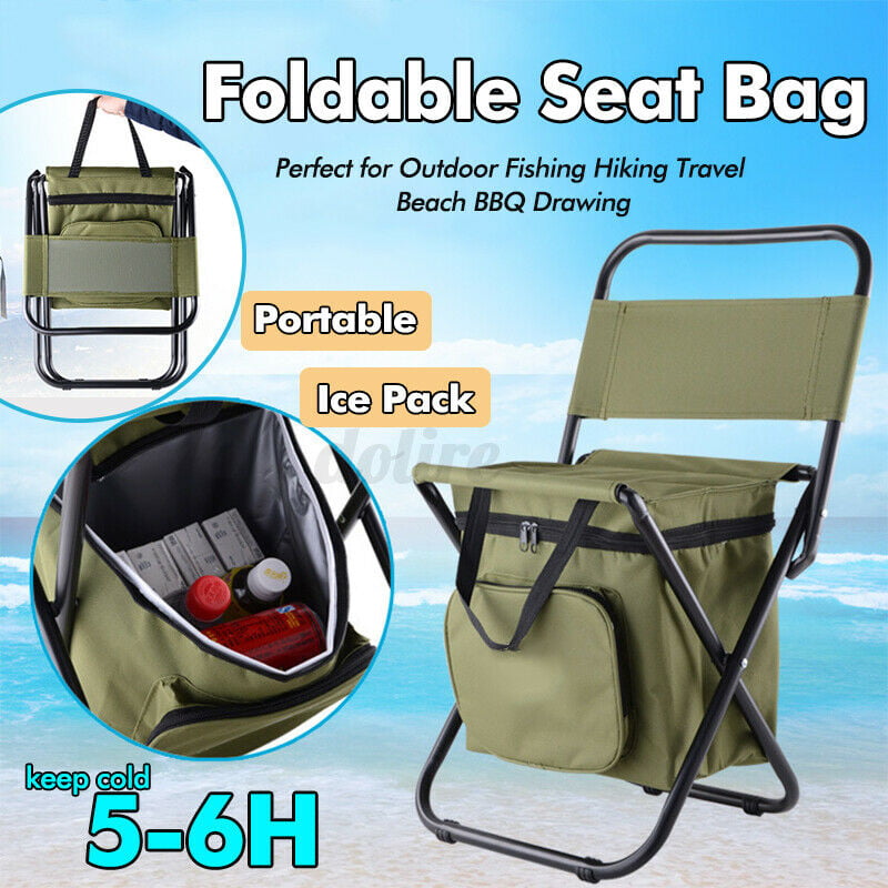 Foldable Chair Seat Fishing Camping Fishing Stool with Large Carry Bag Camo Good 