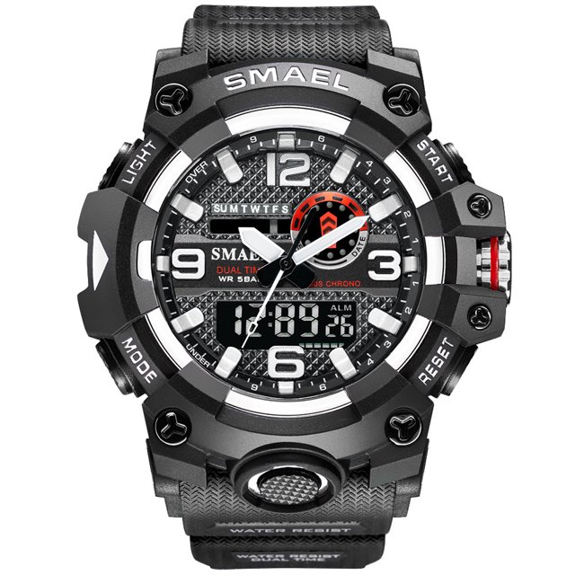 SMAEL Men Military Watch 50m Waterproof Wristwatch LED Quartz Clock Digital Sports Watches