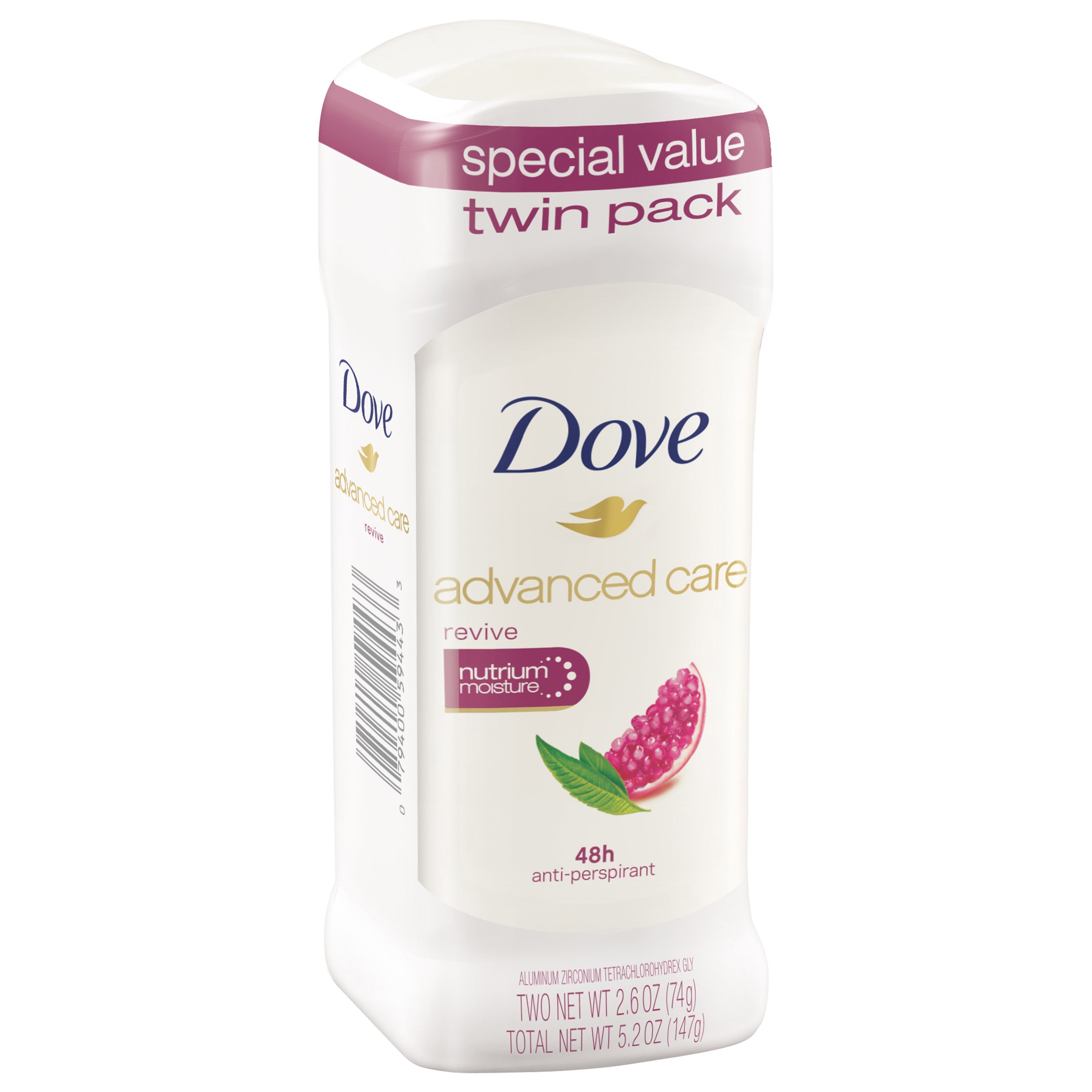 Dove Revive Antiperspirant Deodorant, 2.6 oz, Twin Pack