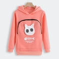 thumbnail image 4 of Sudadera con capucha para amantes de los gatos, jerséis con bolsillo para orejas de animales, pata de perro canguro, envío directo, 4 of 4