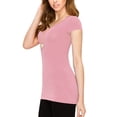 thumbnail image 5 of Made by Johnny Women's Basic Fitted Short Sleeve V-Neck T Shirt XL ROSE, 5 of 6