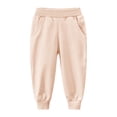 thumbnail image 2 of Cethrio Girls Cotton Sweatpants, Running Elastic Waist Elastic Bottom Casual Athletic Joggers with Pockets Khaki Size 4-5 T, 2 of 7