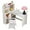 White, variant on Kids Desk and Chair Set – L-Shaped Kids Study Table with Bulletin Board, Shelves, Storage Cabinets, and Cloth Drawers