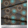 thumbnail image 2 of Soimoi Gray Rayon Fabric Sun Mandala Printed Fabric 1 Yard 42 Inch Wide, 2 of 5
