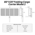 thumbnail image 7 of ARKSEN 60" x 20" x 6" Hitch Mount Cargo Carrier Folding Angled Shank Basket W/ Cargo Net Fit 2" Receiver 500LBS Capacity, 7 of 7