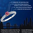 thumbnail image 2 of Gem Stone King 925 Silver and 10K Yellow Gold Pink Tourmaline and Lab Grown Diamond Engagement Ring for Women | 0.33 Cttw | Round 3.5MM | Gemstone October Birthstone | Size 5, 2 of 6