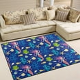 thumbnail image 2 of Coolnut Underwater Mermaids Fishes Lightweight Carpet Mats, 5'3" x 4' Area Soft Rugs, Floor Mat Rug Home Decoration for Kids Room Living Room, 63"x 48", 2 of 6