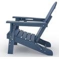 thumbnail image 3 of Folding Adirondack Chair Set of 4, HDPE Outdoor Patio Chair with Cup Holder, All Weather Resistent Wooden Textured for patios, Decks, Gardens, fire Pit, Navy Blue, 3 of 9