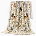 thumbnail image 2 of Wildflower Meadow Scene Bumblebees Floral Botanical, Cozy Friendship Quote Scene, Warm Flannel Blanket for Living Room and Reading Nook, Art Lovers Friendship Gift, Artistic Home Decor, 2 of 9