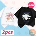 thumbnail image 1 of Camiseta de verano para niños, ropa informal de dibujos animados de Sanrio, de algodón puro, de manga corta gym unisex, 1 of 2