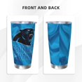 thumbnail image 3 of Taza térmica duradera de acero inoxidable 304 con tapa y pajita con temática del equipo de fútbol Panthers Taza térmica de acero inoxidable de 20 oz Taza para automóvil Adecuada para bebidas frías y, 3 of 8