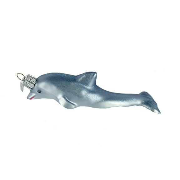 Old World Christmas Sea and Water Animals Glass Blown Ornaments for Christmas Tree Playful Dolphin