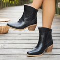 thumbnail image 6 of Women's Ankle Boots Fashion Heel On Synthetic Leather Pointed Toe Casual Dress Booties for Fall Winter Comfort, 6 of 9