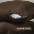 thumbnail image 2 of 3S Brother's Solid Color Cushion Cover Velvet Look Home Décor Throw Pillow Case with Invisible Zipper Set of 2 Pieces for Chair Couch Bedroom & Livingroom Décor Pillowcase - Dark Brown 18"x18" Each, 2 of 9